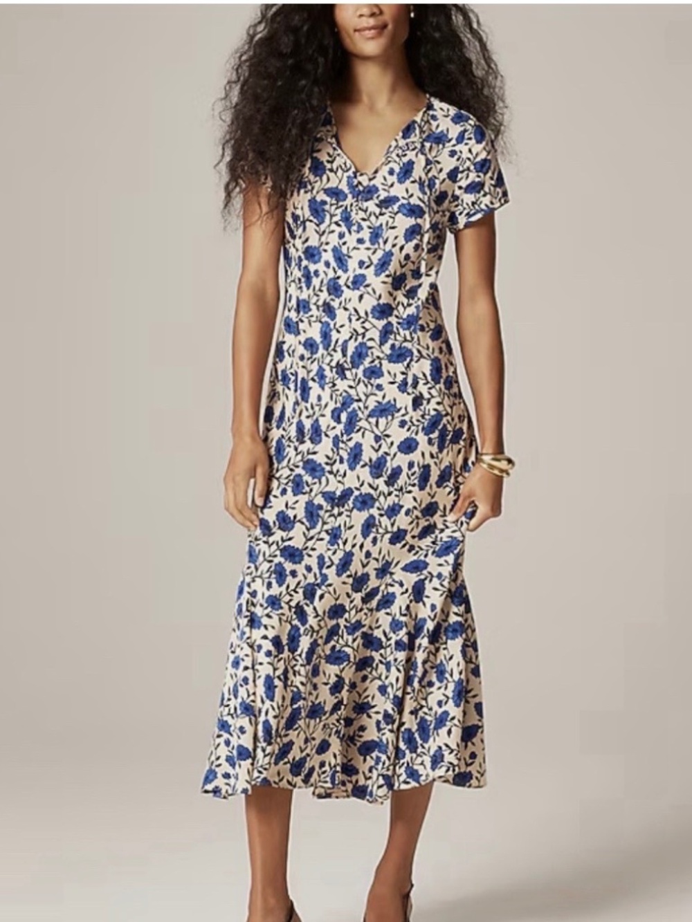 J.Crew slip dress blue flowers